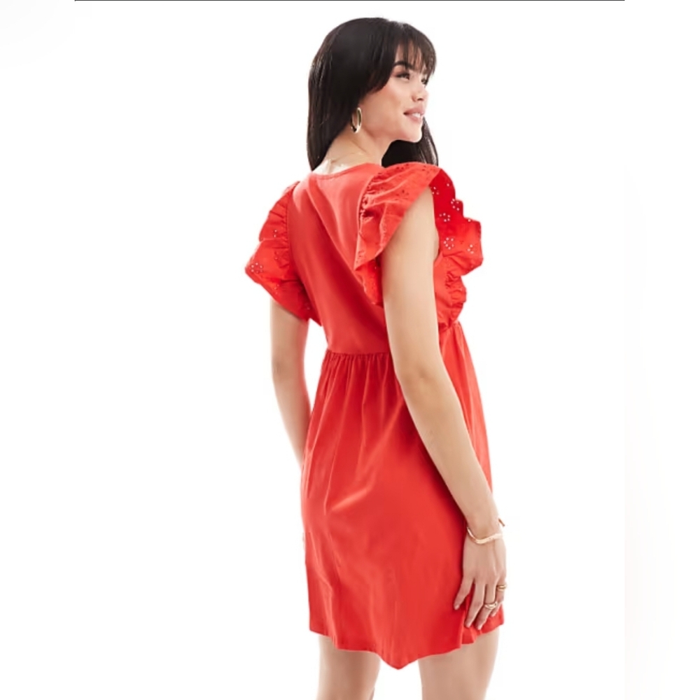 A'GACI ruffled smock mini dress size M - Picture 2 of 8
